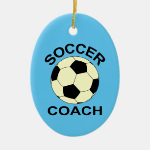 Ornamento De Cerâmica Treinador de Bola de Futebol