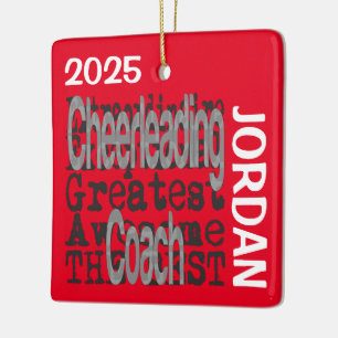 Ornamento De Cerâmica Treinador de Cheerhead Extraordinaire CUSTAD