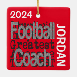 Ornamento De Cerâmica Treinador de Futebol Extraordinário PERSONALIZADO