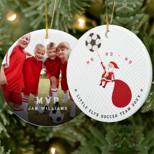 Ornamento De Cerâmica Treinador de Futebol MVP Santa Natal