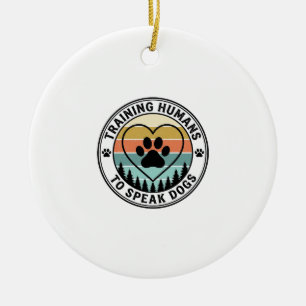Ornamento De Cerâmica Treinando Humanos para Falar Cachorro Vintage Pata