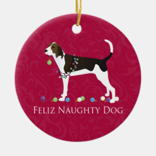 Ornamento De Cerâmica Treing Walker Coonhound Christmas