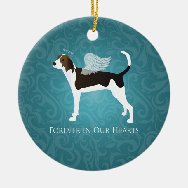 Ornamento De Cerâmica Treing Walker Coonhound Pet Memorial Angel Dog (Frente)