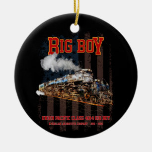 Ornamento De Cerâmica Trem a Vapor Vintage Big Boy Locomotiva Americana 