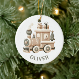 Ornamento De Cerâmica Trem de Natal Personalizado para Crianças