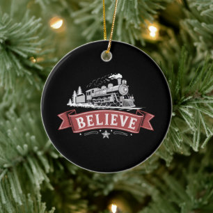 Ornamento De Cerâmica Trem Feliz Natal Pólo Norte Natal Santa