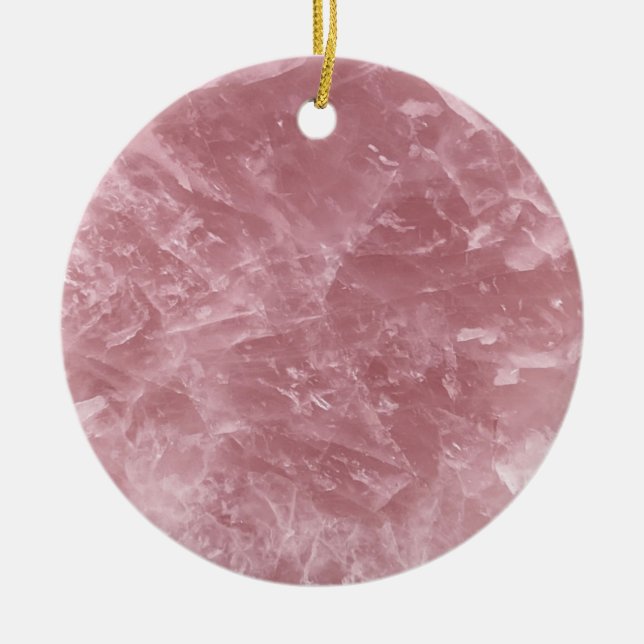 Ornamento De Cerâmica Trendy Bebê Rosa Rosa Quartz Cristal Bonito Elegan (Frente)