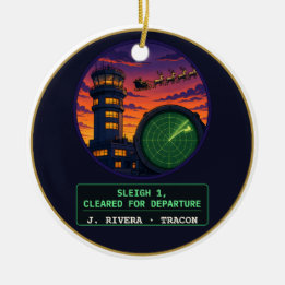 Ornamento De Cerâmica Trenó 1 Liberado para Partida ATC Natal