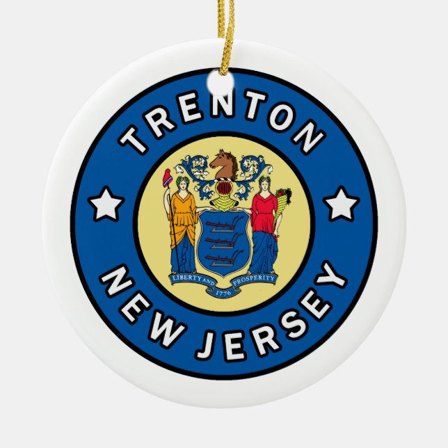 Ornamento De Cerâmica Trenton New-jersey (Frente)