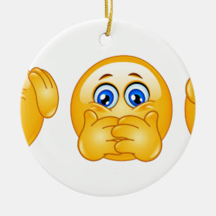 Ornamento De Cerâmica três emojis sábios