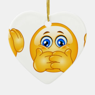 Ornamento De Cerâmica três emojis sábios