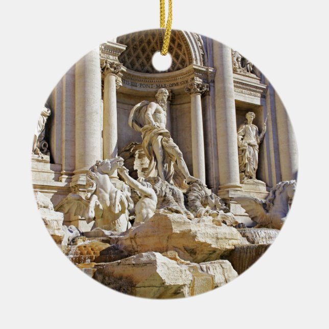 Ornamento De Cerâmica Trevi fountain (Frente)