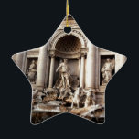 Ornamento De Cerâmica Trevi Fountain Roma Itália Viagem<br><div class="desc">Fotografia viagens vintage - Antiga Foto de Domo da Fonte Trevi - Fontana di Trevi por Nicola Salvi - Imagens e Imagens Turísticas de Cidades Mediterrânicas Europeias.</div>