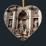 Ornamento De Cerâmica Trevi Fountain Roma Itália Viagem<br><div class="desc">Fotografia viagens vintage - Antiga Foto de Domo da Fonte Trevi - Fontana di Trevi por Nicola Salvi - Imagens e Imagens Turísticas de Cidades Mediterrânicas Europeias.</div>