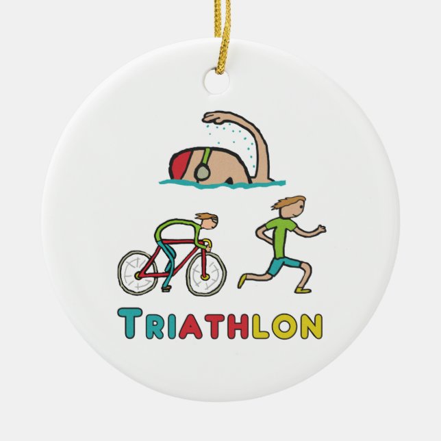 Ornamento De Cerâmica Triathlon (Frente)