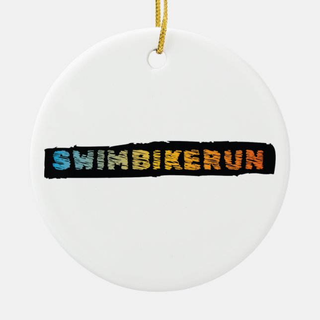 Ornamento De Cerâmica Triathlon design (Frente)