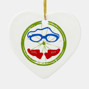 Ornamento De Cerâmica Triathlon Face