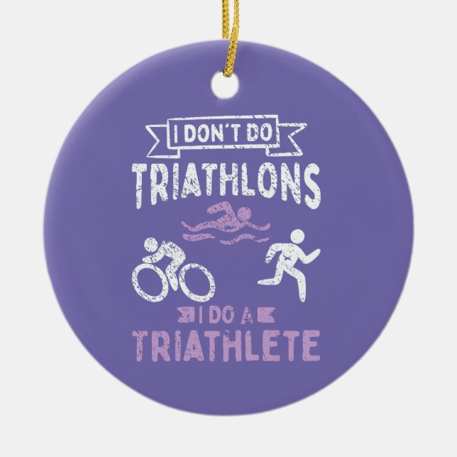Ornamento De Cerâmica Triathlon Funny (Frente)