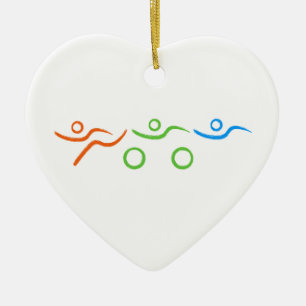 Ornamento De Cerâmica Triathlon legal e design único