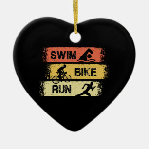 Ornamento De Cerâmica Triathlon - Natação Bike Run