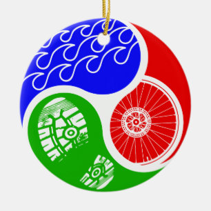 Ornamento De Cerâmica Triathlon TRI Yin Yang