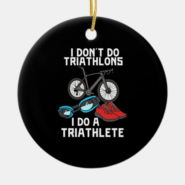 Ornamento De Cerâmica Triathlon Triathlete (Frente)