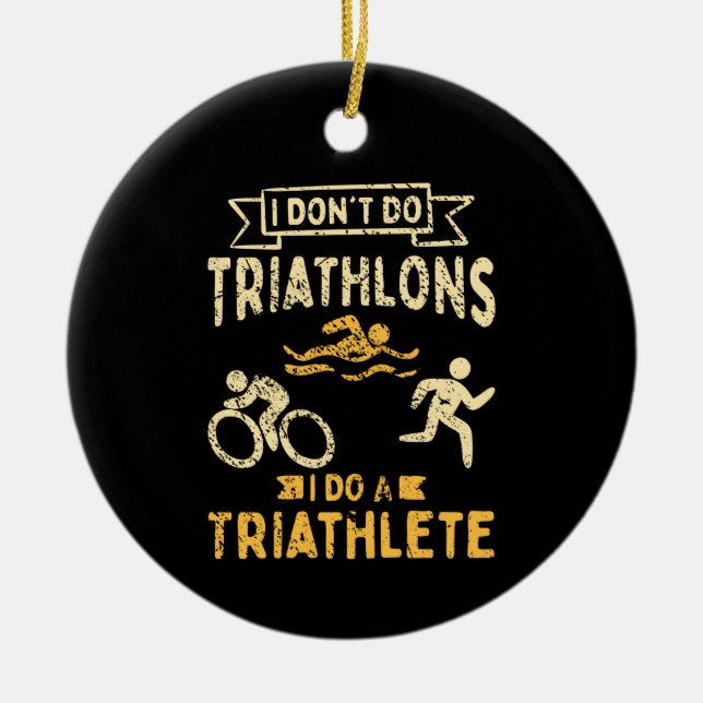 Ornamento De Cerâmica Triathlon Triathlete (Frente)