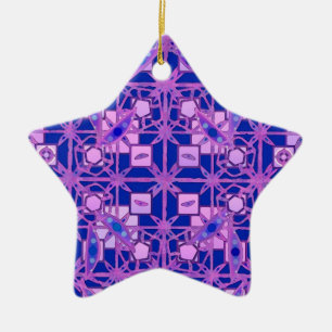 Ornamento De Cerâmica Tribal Batik - tons roxos