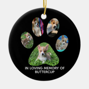 Ornamento De Cerâmica Tributação de Impressão de Pet Photograph Paw