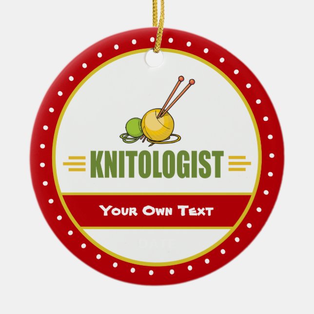 Ornamento De Cerâmica Tricô Engraçado (Frente)