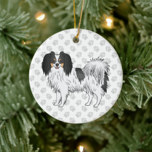 Ornamento De Cerâmica Tricolor Phalène Cute Cartoon Dog Com Cinzas