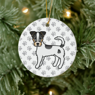 Ornamento De Cerâmica Tricolor Rough Casaco Parson Russell Terrier Dog