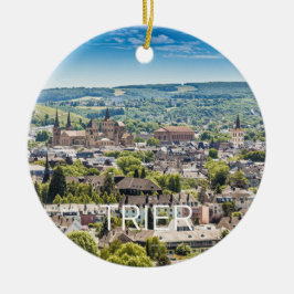 Ornamento De Cerâmica Trier Cityscape Panorama Moselle Alemanha Souvenir