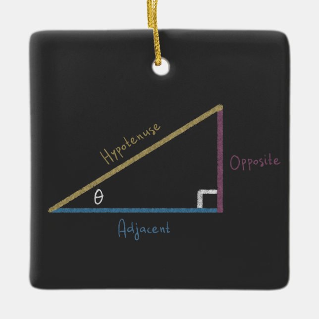 Ornamento De Cerâmica Trigonometria Tangente para a Direita Sine Cosine (Frente)