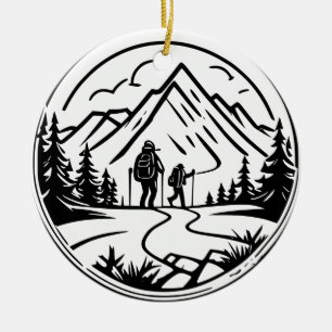 Ornamento De Cerâmica Trilha de Montanha Cena de Aventura de Caminho Min