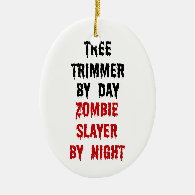 Ornamento De Cerâmica Trimmer Zombie Slayer (Frente)