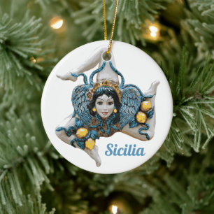 Ornamento De Cerâmica Trinacria da Sicília - Favor Siciliano