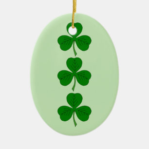 Ornamento De Cerâmica Trio Shamrock