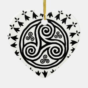 Ornamento De Cerâmica Triskel & hermines bretães