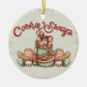 Ornamento De Cerâmica Troca de cookies de Natal