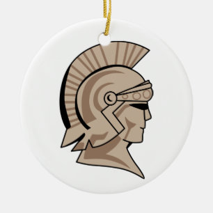 Ornamento De Cerâmica Trojan ou Spartan Mascot