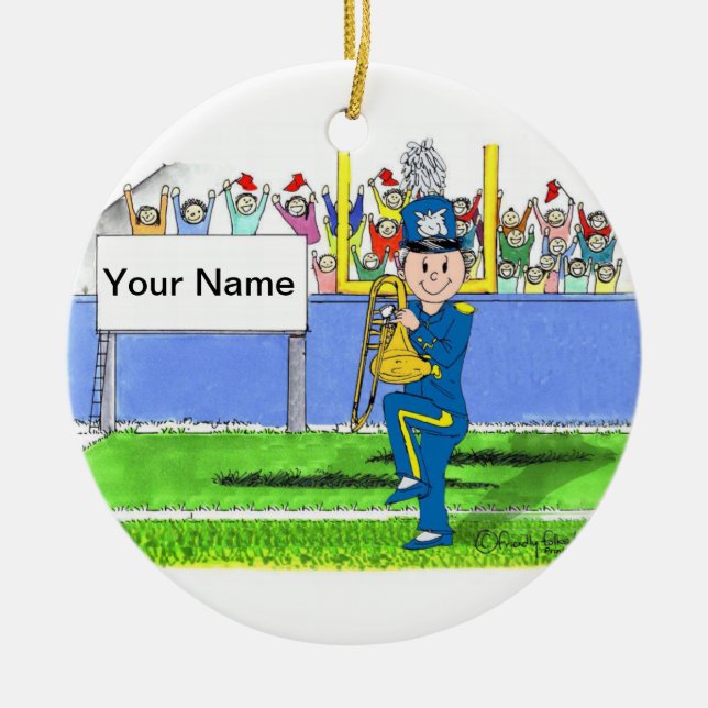 Ornamento De Cerâmica Trombone - Homem (Frente)