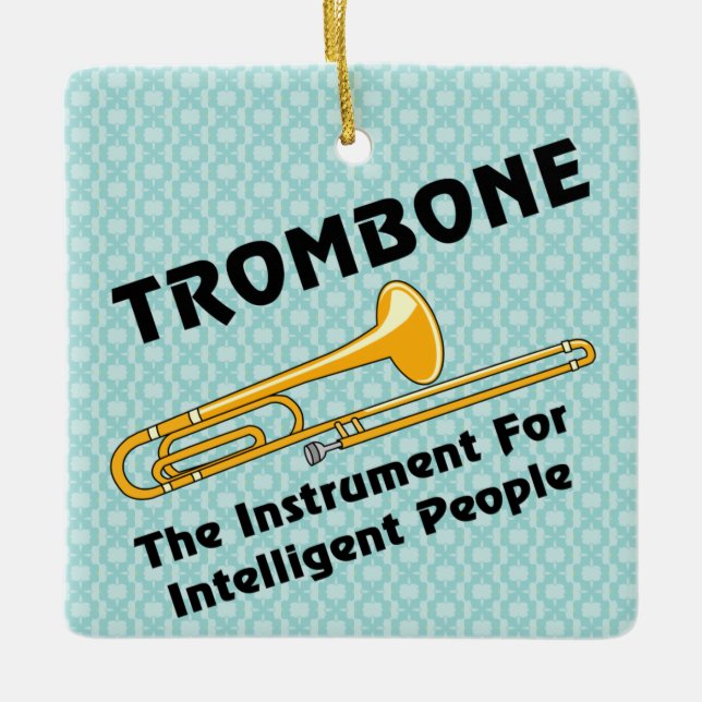 Ornamento De Cerâmica Trombone inteligente (Frente)