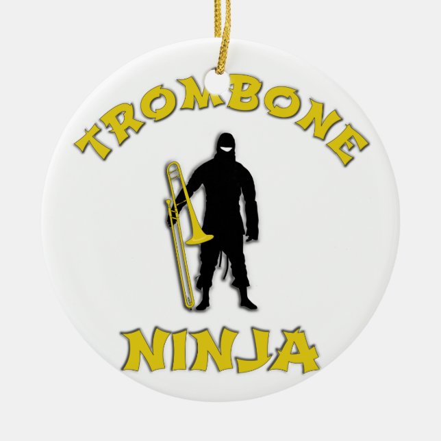 Ornamento De Cerâmica Trombone Ninja (Frente)
