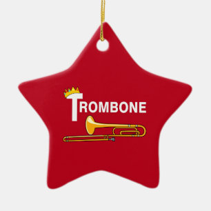 Ornamento De Cerâmica Trombone Real