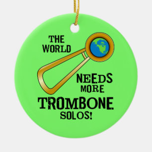 Ornamento De Cerâmica Trombone Solos