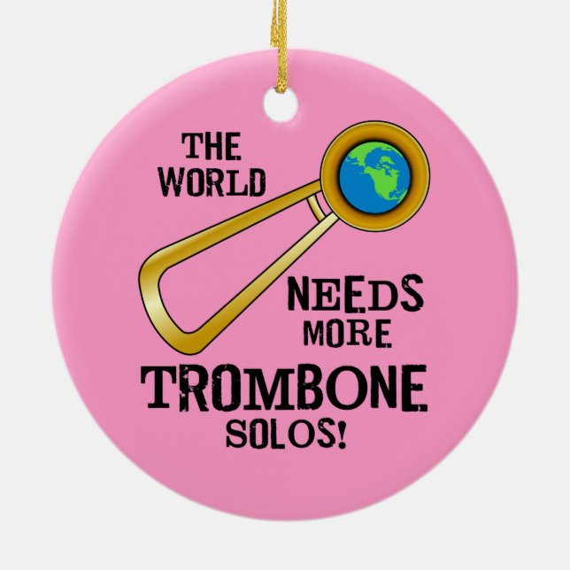 Ornamento De Cerâmica Trombone Solos (Traseira)