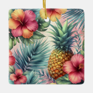 Ornamento De Cerâmica Tropical Bloom