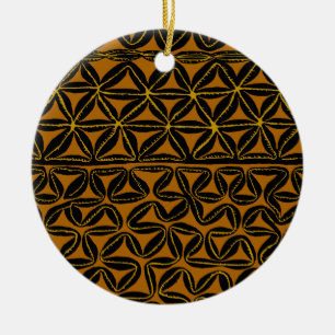 Ornamento De Cerâmica Tropical Tribal Mares do Sul Tapa