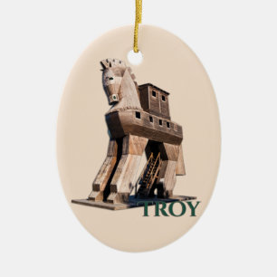 Ornamento De Cerâmica Troy. Cavalo de Troia